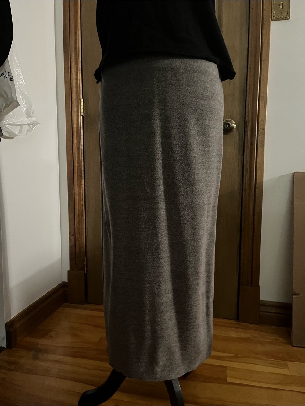 Zara Charcoal Gray Knit Maxi Skirt